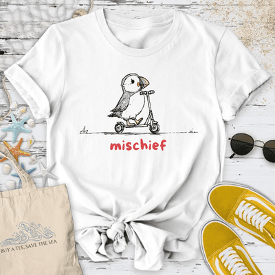 Mischief Puffin T-Shirt - Ocean Graphic Tee - Gift for Ocean Lovers - Unisex