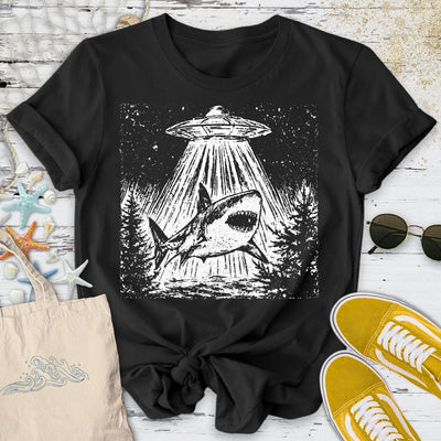 Shark UFO T-Shirt - Ocean Graphic Tee - Gift for Ocean Lovers - Unisex