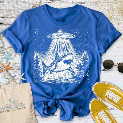 Shark UFO T-Shirt - Ocean Graphic Tee - Gift for Ocean Lovers - Unisex