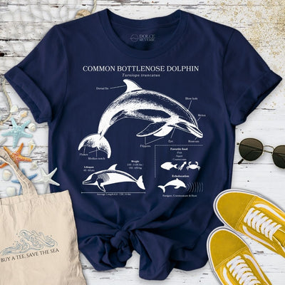 Dolphin Anatomy T-Shirt - Ocean Graphic Tee - Gift for Ocean Lovers - Unisex