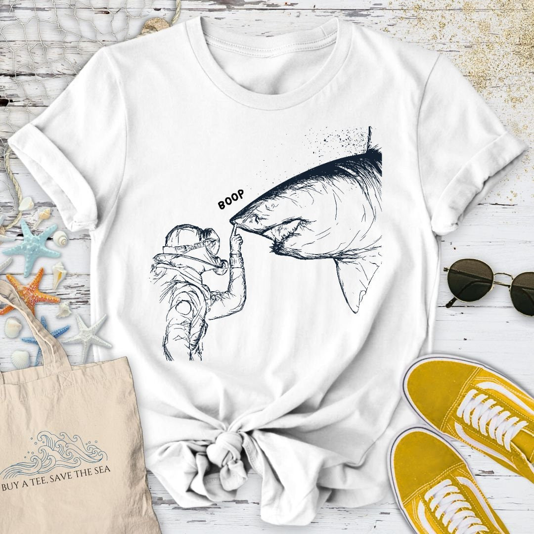 Boop, Shark T-Shirt - Ocean Graphic Tee - Gift for Ocean Lovers - Unisex