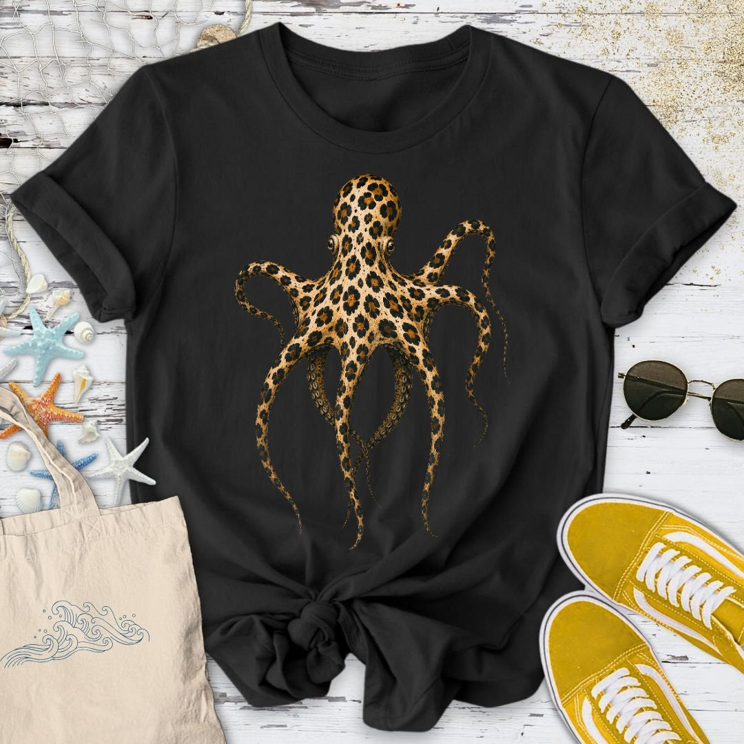 Cheetah Octopus T-Shirt - Ocean Graphic Tee - Gift for Ocean Lovers - Unisex