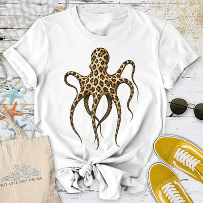 Cheetah Octopus T-Shirt - Ocean Graphic Tee - Gift for Ocean Lovers - Unisex
