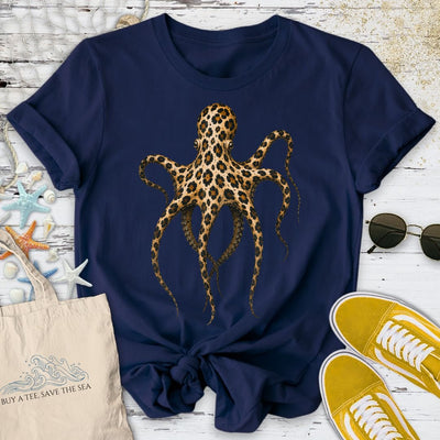 Cheetah Octopus T-Shirt - Ocean Graphic Tee - Gift for Ocean Lovers - Unisex