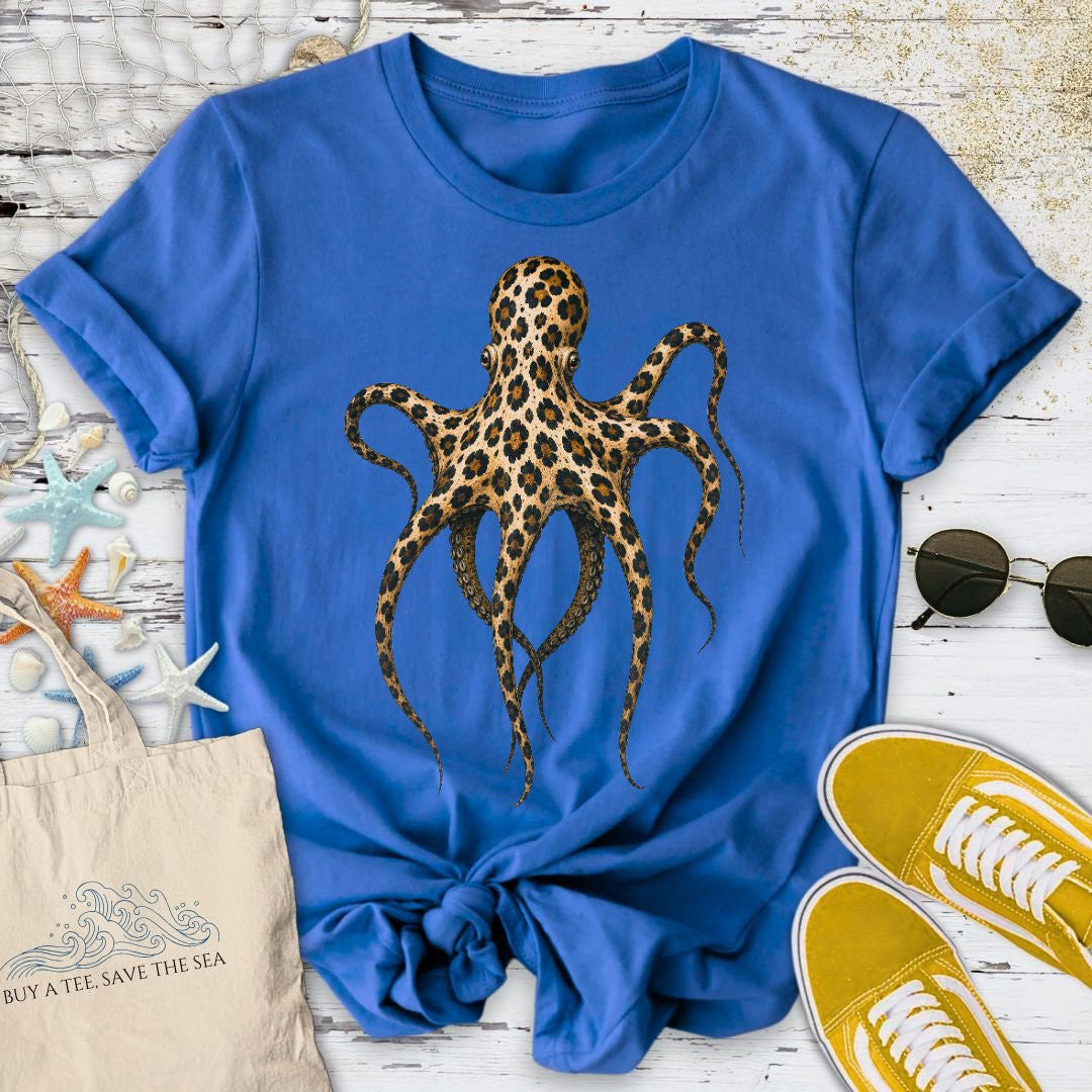 Cheetah Octopus T-Shirt - Ocean Graphic Tee - Gift for Ocean Lovers - Unisex