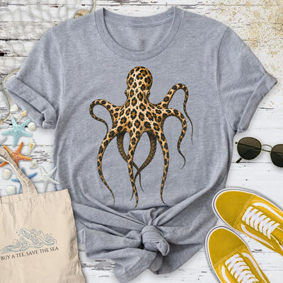 Cheetah Octopus T-Shirt - Ocean Graphic Tee - Gift for Ocean Lovers - Unisex