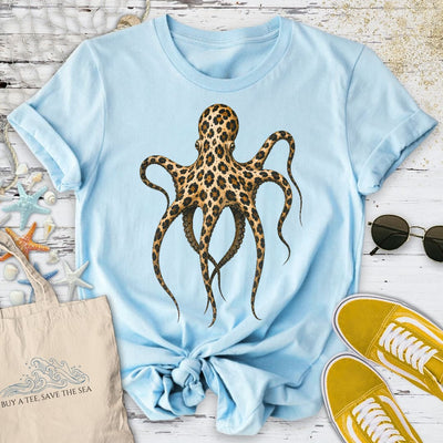 Cheetah Octopus T-Shirt - Ocean Graphic Tee - Gift for Ocean Lovers - Unisex
