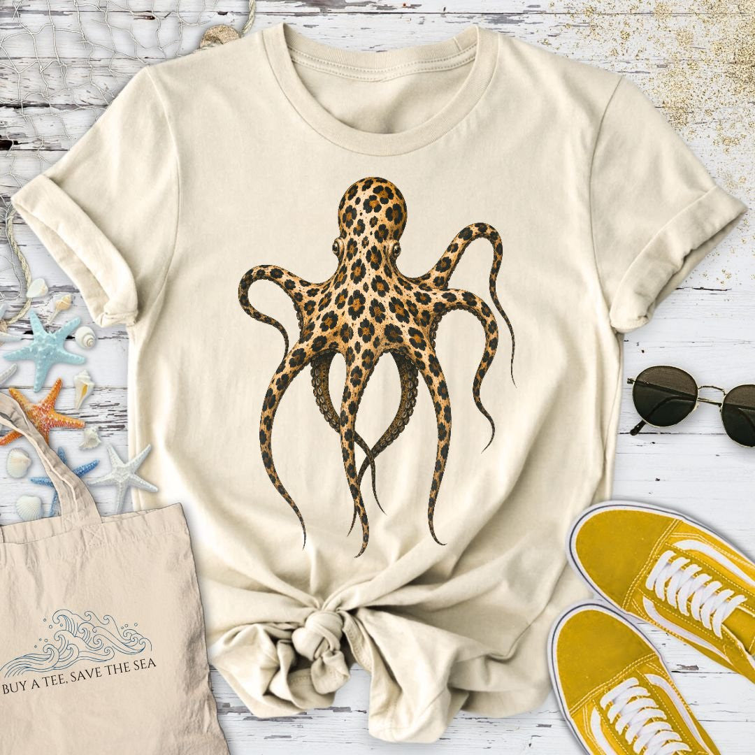 Cheetah Octopus T-Shirt - Ocean Graphic Tee - Gift for Ocean Lovers - Unisex