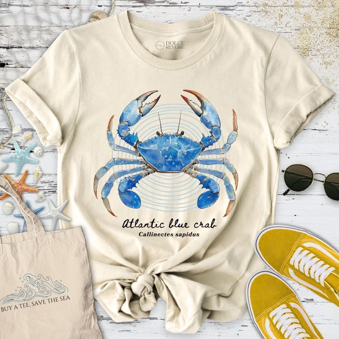 Blue Crab Artist T-Shirt - Ocean Graphic Tee - Gift for Ocean Lovers - Unisex