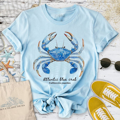 Blue Crab Artist T-Shirt - Ocean Graphic Tee - Gift for Ocean Lovers - Unisex
