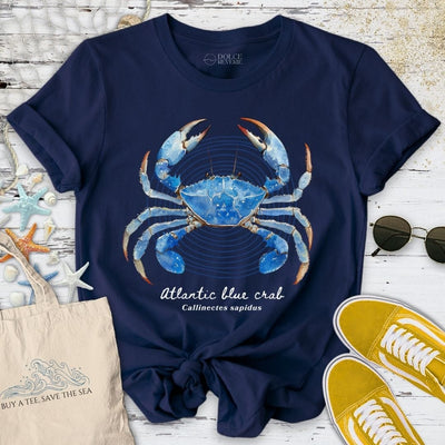 Blue Crab Artist T-Shirt - Ocean Graphic Tee - Gift for Ocean Lovers - Unisex