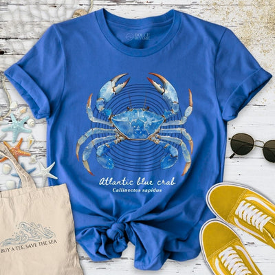 Blue Crab Artist T-Shirt - Ocean Graphic Tee - Gift for Ocean Lovers - Unisex