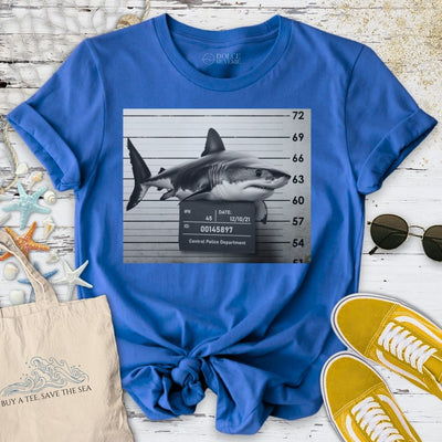 Shark Mugshot T-Shirt - Ocean Graphic Tee - Gift for Ocean Lovers - Unisex