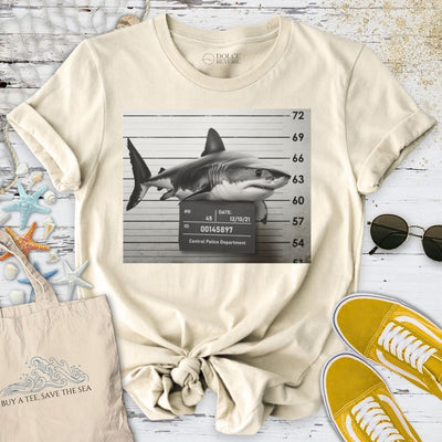 Shark Mugshot T-Shirt - Ocean Graphic Tee - Gift for Ocean Lovers - Unisex