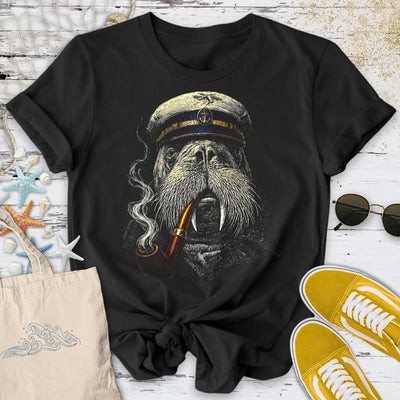 Captain Walrus T-Shirt - Ocean Graphic Tee - Gift for Ocean Lovers - Unisex