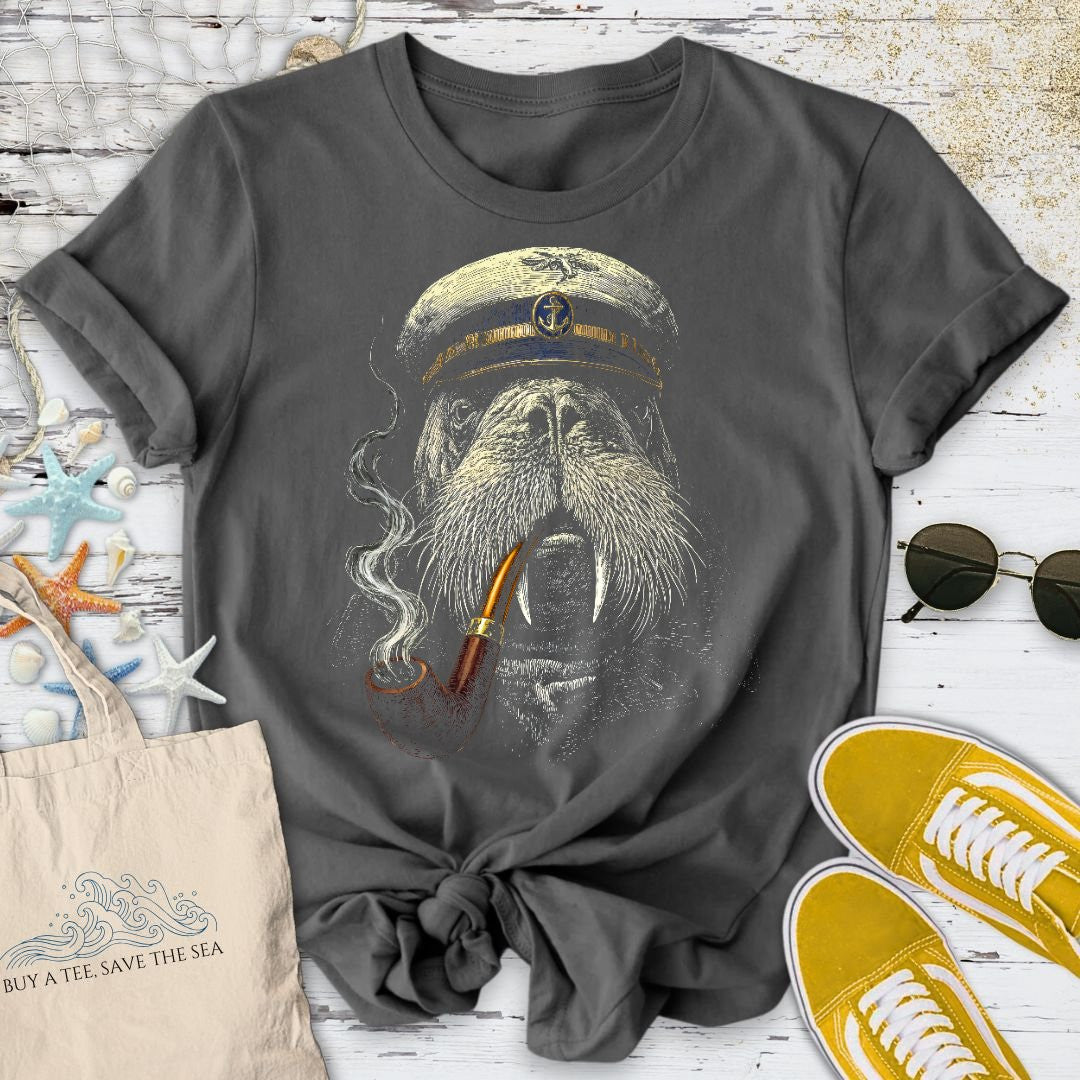 Captain Walrus T-Shirt - Ocean Graphic Tee - Gift for Ocean Lovers - Unisex