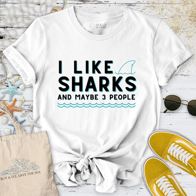 I Like Sharks T-Shirt - Ocean Graphic Tee - Gift for Ocean Lovers - Unisex