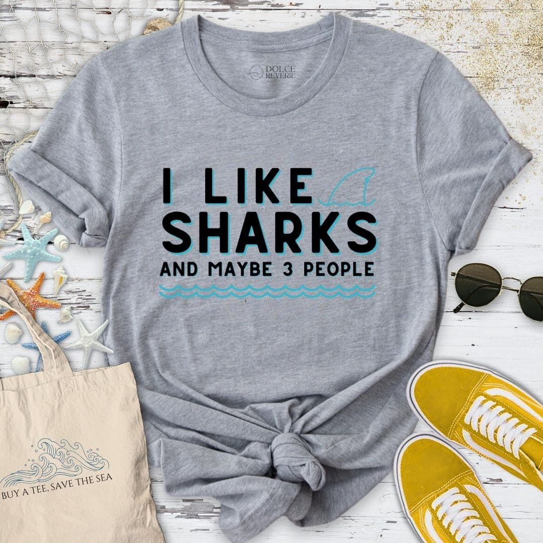 I Like Sharks T-Shirt - Ocean Graphic Tee - Gift for Ocean Lovers - Unisex