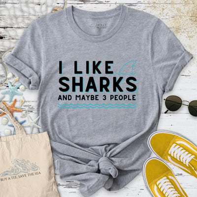 I Like Sharks T-Shirt - Ocean Graphic Tee - Gift for Ocean Lovers - Unisex