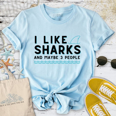 I Like Sharks T-Shirt - Ocean Graphic Tee - Gift for Ocean Lovers - Unisex