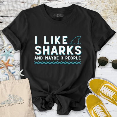 I Like Sharks T-Shirt - Ocean Graphic Tee - Gift for Ocean Lovers - Unisex