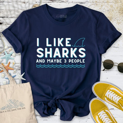 I Like Sharks T-Shirt - Ocean Graphic Tee - Gift for Ocean Lovers - Unisex