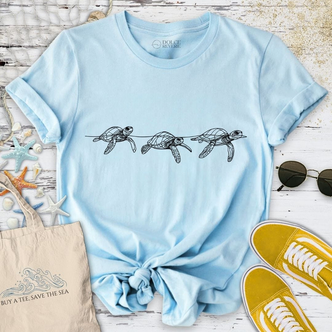 3 Turtles T-Shirt - Ocean Graphic Tee - Gift for Ocean Lovers - Unisex
