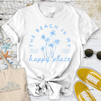 The Beach Is My Happy Place T-Shirt - Ocean Graphic Tee - Gift for Ocean Lovers - Unisex