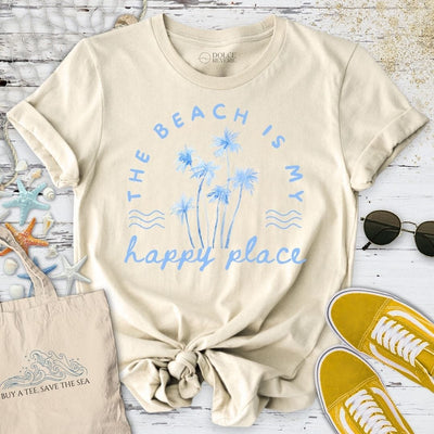 The Beach Is My Happy Place T-Shirt - Ocean Graphic Tee - Gift for Ocean Lovers - Unisex