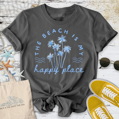 The Beach Is My Happy Place T-Shirt - Ocean Graphic Tee - Gift for Ocean Lovers - Unisex