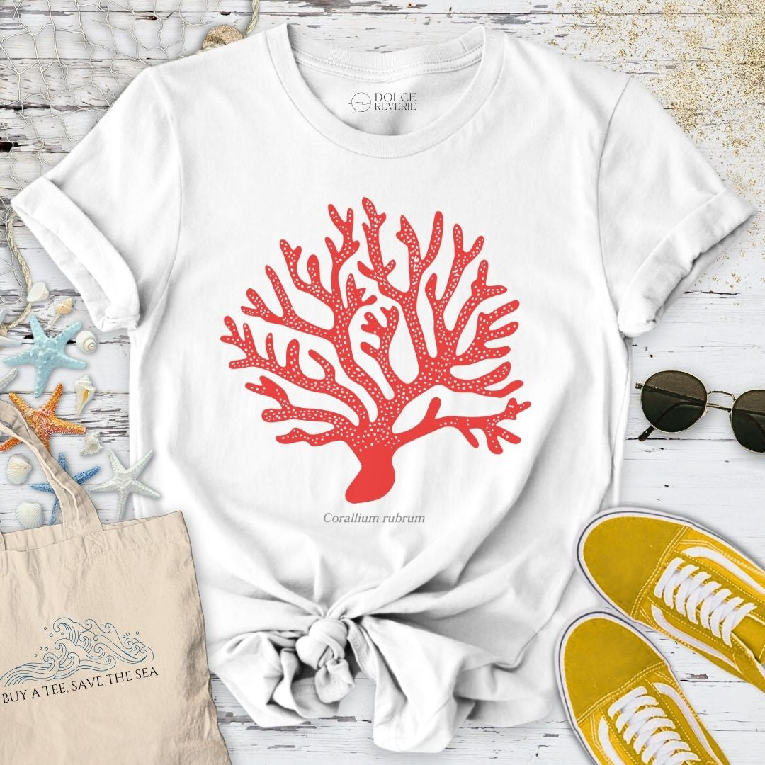 Red Coral T-Shirt - Ocean Graphic Tee - Gift for Ocean Lovers - Unisex