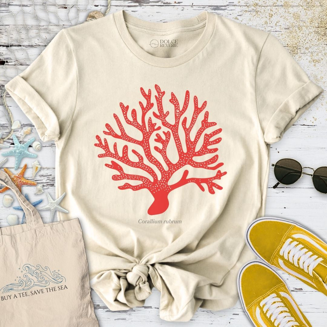 Red Coral T-Shirt - Ocean Graphic Tee - Gift for Ocean Lovers - Unisex