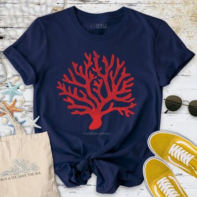 Red Coral T-Shirt - Ocean Graphic Tee - Gift for Ocean Lovers - Unisex