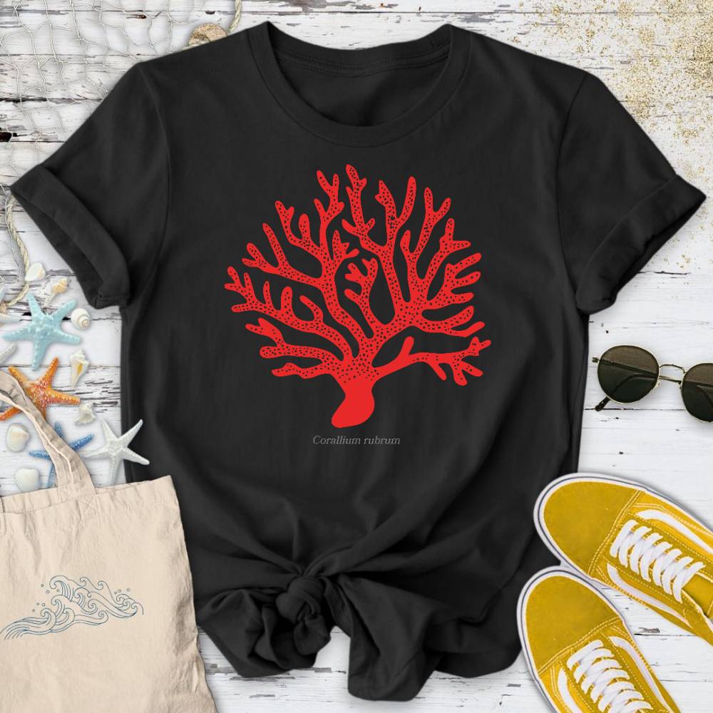 Red Coral T-Shirt - Ocean Graphic Tee - Gift for Ocean Lovers - Unisex