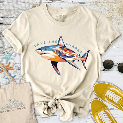 Save The Sharks T-Shirt - Ocean Graphic Tee - Gift for Ocean Lovers - Unisex