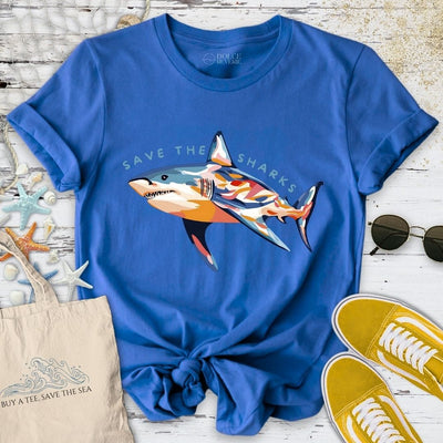 Save The Sharks T-Shirt - Ocean Graphic Tee - Gift for Ocean Lovers - Unisex