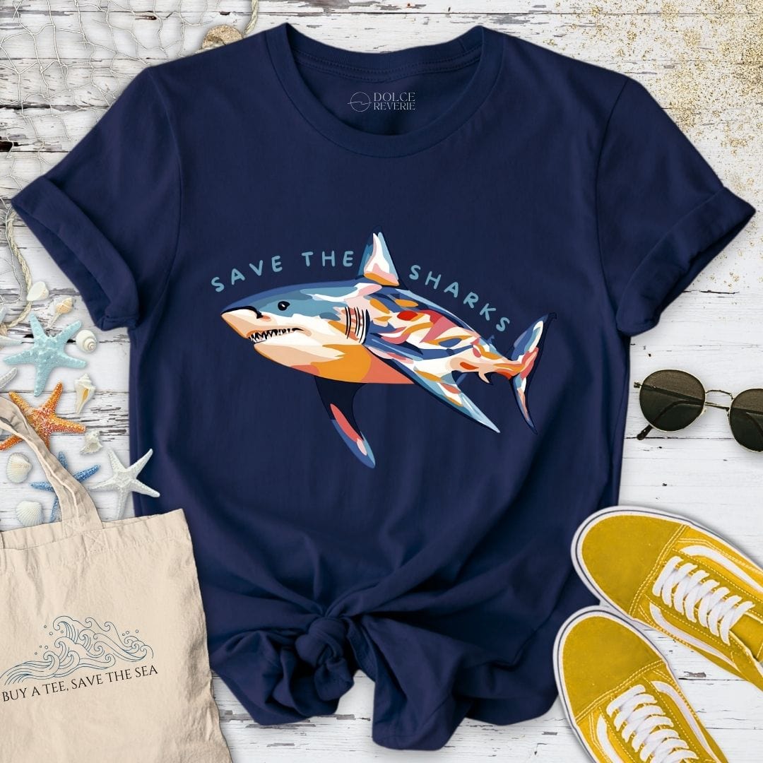 Save The Sharks T-Shirt - Ocean Graphic Tee - Gift for Ocean Lovers - Unisex