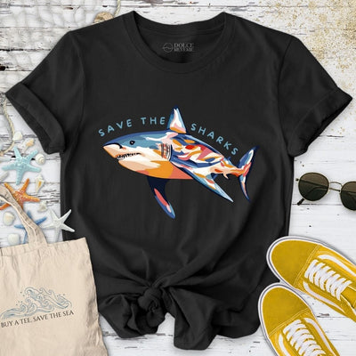 Save The Sharks T-Shirt - Ocean Graphic Tee - Gift for Ocean Lovers - Unisex
