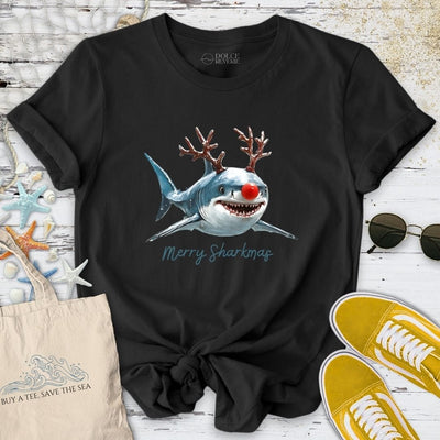 Merry Sharkmas T-Shirt - Ocean Graphic Tee - Gift for Ocean Lovers - Unisex