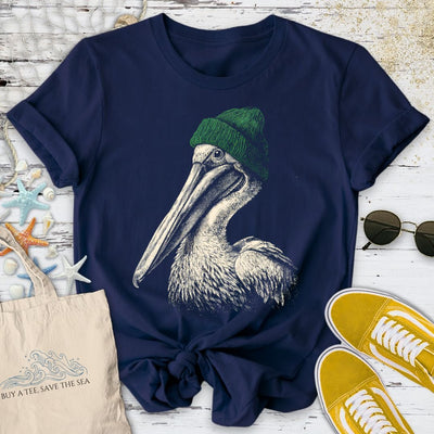Winter Pelican T-Shirt - Ocean Graphic Tee - Gift for Ocean Lovers - Unisex