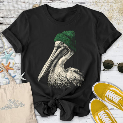 Winter Pelican T-Shirt - Ocean Graphic Tee - Gift for Ocean Lovers - Unisex