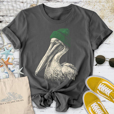 Winter Pelican T-Shirt - Ocean Graphic Tee - Gift for Ocean Lovers - Unisex