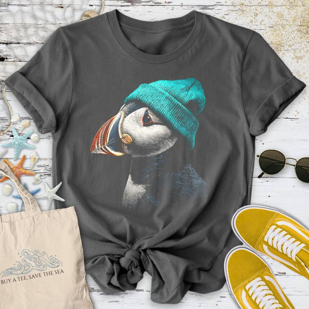 Winter Puffin T-Shirt - Ocean Graphic Tee - Gift for Ocean Lovers - Unisex