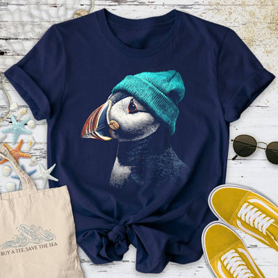 Winter Puffin T-Shirt - Ocean Graphic Tee - Gift for Ocean Lovers - Unisex