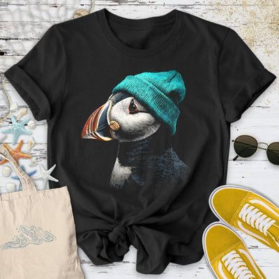 Winter Puffin T-Shirt - Ocean Graphic Tee - Gift for Ocean Lovers - Unisex