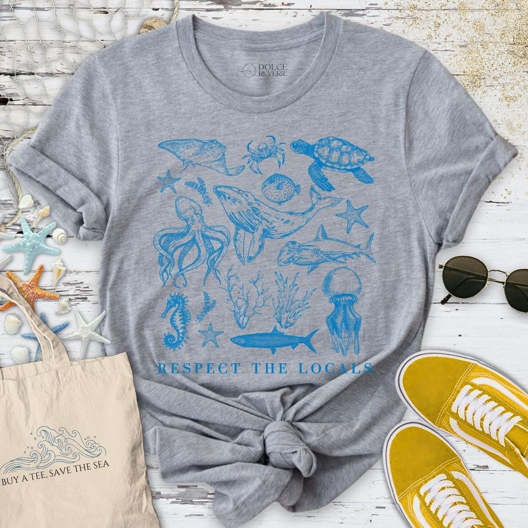 Respect The Locals T-Shirt - Ocean Graphic Tee - Gift for Ocean Lovers - Unisex