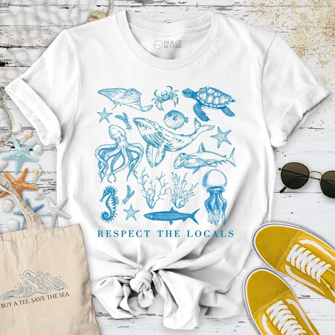 Respect The Locals T-Shirt - Ocean Graphic Tee - Gift for Ocean Lovers - Unisex