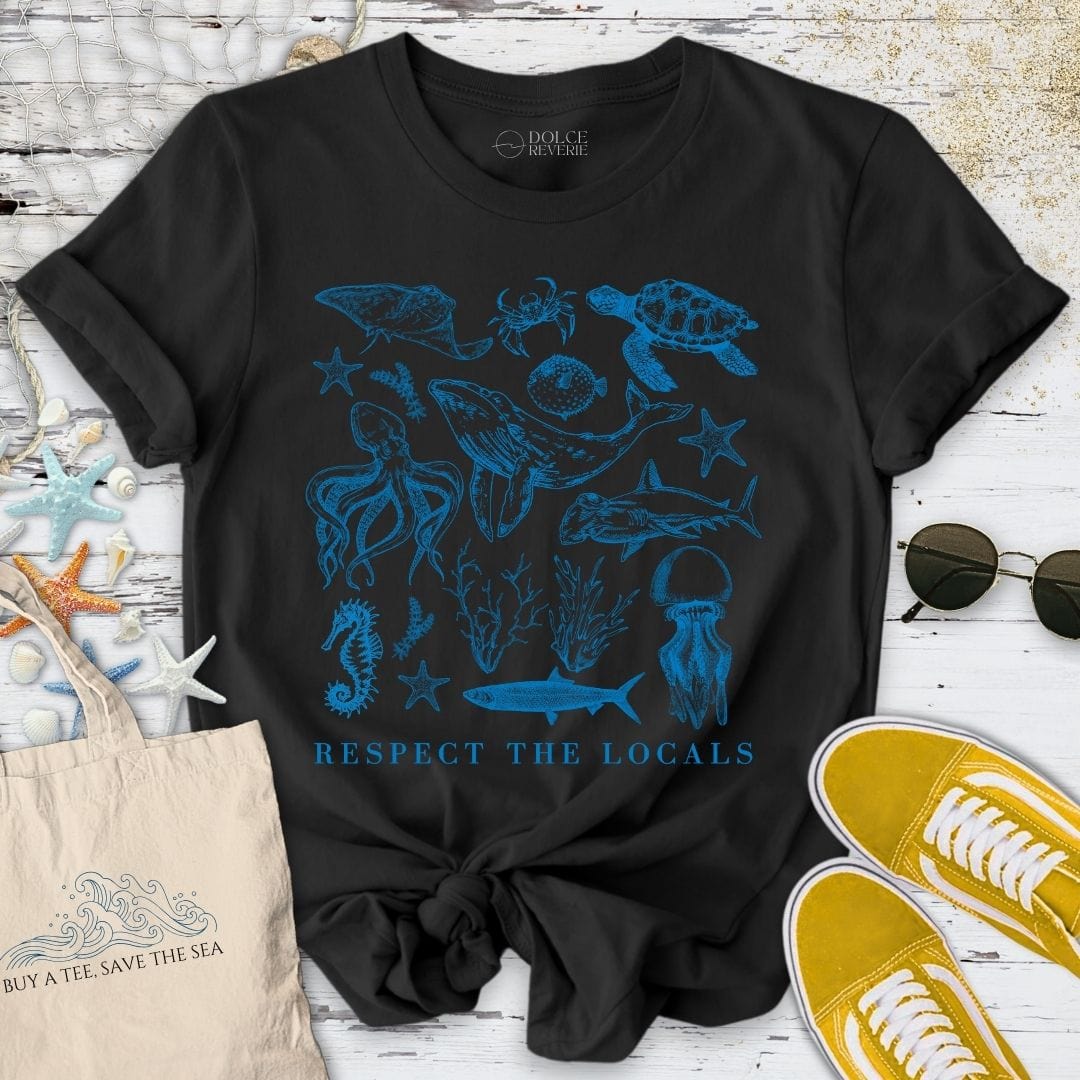 Respect The Locals T-Shirt - Ocean Graphic Tee - Gift for Ocean Lovers - Unisex