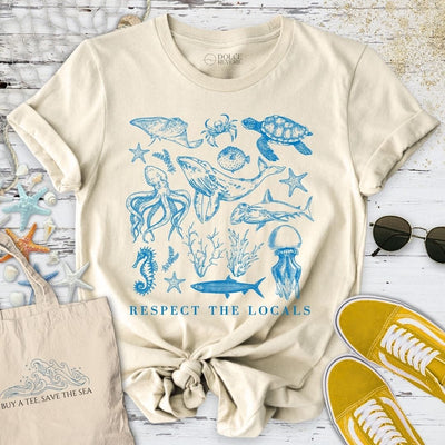 Respect The Locals T-Shirt - Ocean Graphic Tee - Gift for Ocean Lovers - Unisex