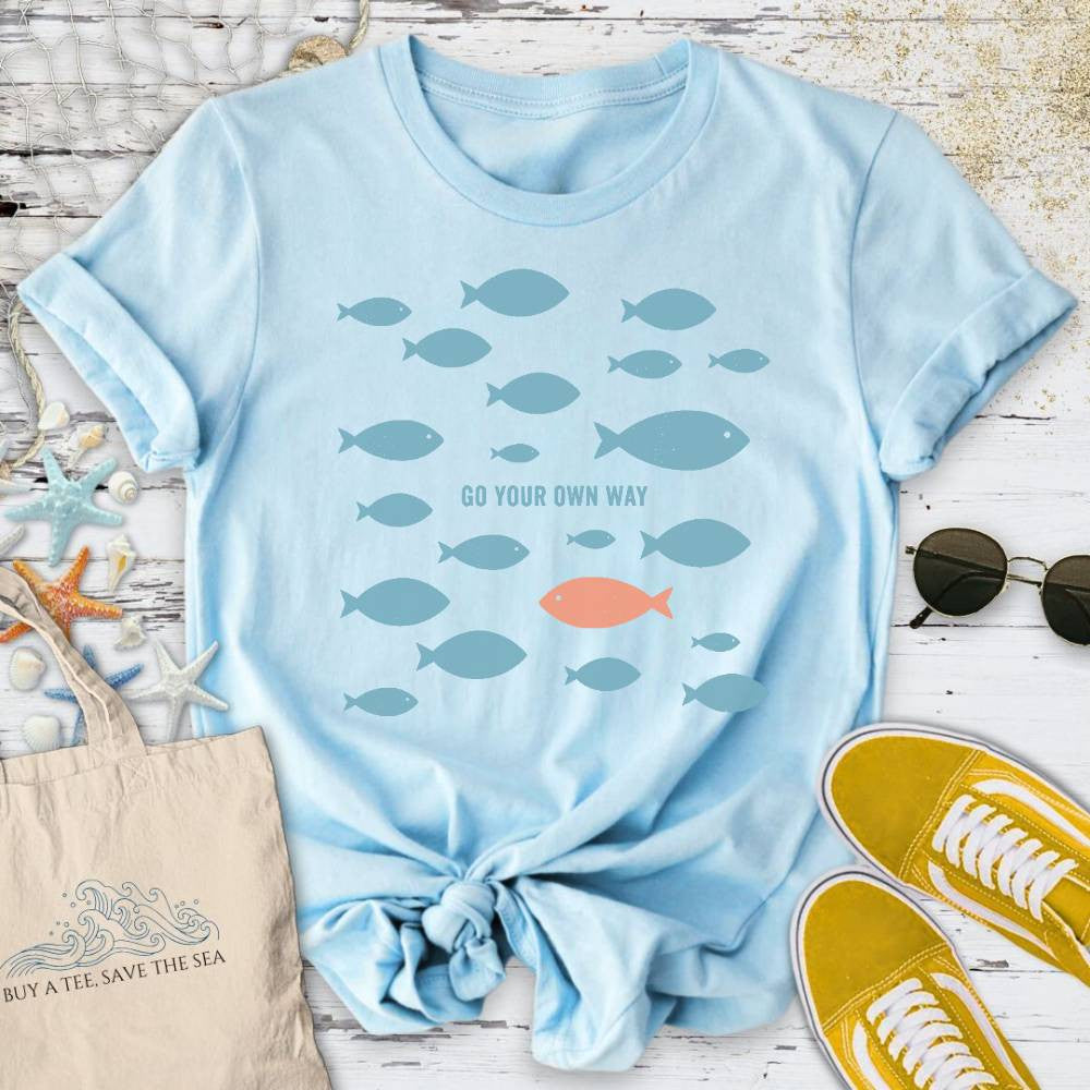 Go Your Own Way T-Shirt - Ocean Graphic Tee - Gift for Ocean Lovers - Unisex